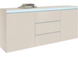 Sideboard Home Affaire "Magic, Kommode, Schrank, Stauraumschrank", Kaschmir Matt, B:180Cm H:81Cm T:40Cm, Sideboards, Sideboard, Hochwertiger Aluminiumgriff, 2 TüRen, 3 SchubkäSten,B/T/H 180×40×81 Cm