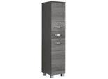 Midischrank Welltime "Ravenna", Grau (Eichefarben, Graphit, Rauchfarben), B:30Cm H:135Cm T:35Cm, SchräNke, Midischrank