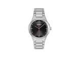 Quarzuhr Hugo "Lit", Silber (Silberfarben, Schwarz), Armbanduhren, Herren, Quarzuhr, Armbanduhr, Herrenuhr, Edelstahlarmband, Analog