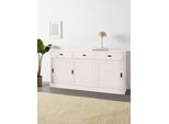 Sideboard Otto Home "SchröDer", Weiß, B:170Cm H:85Cm T:40Cm, Fsc-Zertifiziertes Massivholz, Sideboards, Sideboard, Kommode, 3 SchiebetüRen, 3 Schubkasten, Aus Massivem Kiefernholz