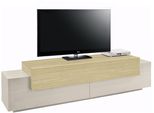 Lowboard Home Affaire "Coro,Lowboard,Tv-Kommode,Tv-MöBel,Tv-Bank", Eiche Chopin, Kaschmir, B:200Cm H:51,6Cm T:45Cm, Sideboards, Lowboard, Mit 3 Klappen Davon 2 Mit Push-To-Open Funktion Breite 200 Cm