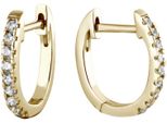 Paar Creolen Firetti "Schmuck Geschenk Silber 925 Ohrschmuck Ohrringe", Gold (Gelbgoldfarben, Kristallweiß, Kristallweiß), Ohrringe, Damen, Silber 925 (Sterlingsilber), Mit Zirkonia (Synth.)
