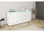 Sideboard Home Affaire "Vera, Grifflos", Weiß (Weiß, Weiß Hochglanz), B:150Cm H:67,9Cm T:39,5Cm, Sideboards, Sideboard, Verstellbare EinlegeböDen, Wahlweise Mit Oder Ohne Beleuchtung