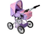 Kombi-Puppenwagen CHIC2000 "Leni", Lila (Herzchen Lila), Puppenwagen, Kinderb:37Cm H:68Cm T:64Cm, Kunststoff, Metall, Stoff, Mit Herausnehmbarer Tragetasche, B:37Cm H:68Cm T:64Cm
