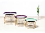 Beistelltisch Kayoom "Laudatio Beistelltisch-Set, Beistelltische Im 3Er-Set,Gitteroptik", Lila (Pflaume, Violett, HellgrüN), B:40Cm H:26Cm T:50Cm, Eisen, Tische, Beistelltisch, 3Er-Set, VielfäLtig Einsetzbar, Aktuelle Farben