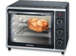Severin Back- und Toastofen mit Umluftfunktion, Mini Backofen mit Grillrost und Backblech, 30 L Kapazität, 0-230°C, 1.600 W, silber /schwarz, TO 2056 Backofen Mini Backofen Klein Mikrowelle Mit Backofen Mini Backofen Backofen Klein Toastofen