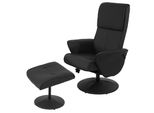 Relaxsessel Stockholm, Fernsehsessel Relaxliege Tv-Sessel Mit Hocker ~ Kunstleder, Schwarz