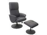 Relaxsessel Stockholm, Fernsehsessel Relaxliege Tv-Sessel Mit Hocker ~ Kunstleder, Mattgrau