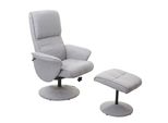 Relaxsessel Stockholm, Fernsehsessel Relaxliege Tv-Sessel Mit Hocker ~ Stoff/Textil, Hellgrau