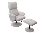 Relaxsessel Stockholm, Fernsehsessel Relaxliege Tv-Sessel Mit Hocker ~ Stoff/Textil, Creme-Beige