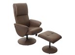 Relaxsessel Stockholm, Fernsehsessel Relaxliege Tv-Sessel Mit Hocker ~ Kunstleder, Taupe