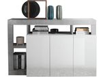 Sideboard Home Affaire "Hamburg", Grau (Weiß, Betonoptik), B:146Cm H:93Cm T:42Cm, Sideboards, Sideboard, Breite 146 Cm