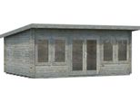 Gartenhaus PALMAKO "Lisa", grau, Fußboden im Gartenhaus, ohne Dacheindeckung, Massivholz, Gartenhäuser, Gartenhaus, 19,4 m², mit Fußboden im Gartenhaus