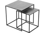 Beistelltisch Mirrors And More "Shania", Silberfarben, H:53Cm, Tische, Beistelltisch