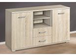 Kombikommode Priess, Braun (Struktureichefarben Hell), B:123Cm H:70,5Cm T:38Cm, Holzwerkstoff, Sideboards, Kombikommode