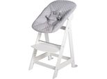 Hochstuhl ROBA Treppenhochstuhl 2-in-1 Set Style, Born Up, Baby, Gr. B/H/T: 45cm x 80cm x 54cm, weiß (silbergrau, weiß), Stühle Hochstuhl, mit Neugeborenen-Aufsatz
