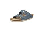 Hausschuh Rohde "Rohde Pantoletten Veloursleder", Damen, Gr. 42, Blau (Jeans), Veloursleder, Schuhe Hausschuh