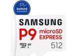 SAMSUNG Speicherkarte P9 microSD Express, weiß, 512 GB, Speicherkarten