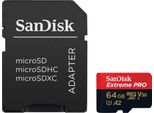 SANDISK Speicherkarte Extreme PRO microSDXC™-UHS-I-KARTE, schwarz (schwarz, rot), 64 GB, Speicherkarten, Speicherkarte