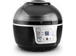 Klarstein VitAir Turbo Heißluftfritteuse - 1400 Watt Heissluftfriteuse, Airfryer mit 9 Liter Garraum, 50 bis 230°C, Timer, Halogen-Infrarot-Heizelement, Kuppel-Design, schwarz-grau