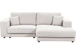 BELIANI Ecksofa Cremeweiß Stoff L-förmig 3-Sitzer Sofa mit Chaiselongue Linksseitig Wohnzimmermöbel Modern Wohnzimmer Ausstattung Wohnecke Sitzecke