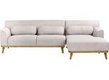 BELIANI Ecksofa Hellgrau Stoffbezug L-förmig 3-Sitzer Sofa mit Chaiselongue Linksseitig Wohnzimmermöbel Modern Wohnzimmer Ausstattung Wohnecke