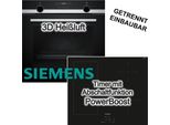 Backofen-Set Siemens Backofen 3D Heißluft Hydrolyse + Induktionskochfeld 60 cm PowerBoost