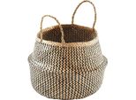 Aufbewahrungskorb Locker, Schwarz, B:42Cm H:48Cm T:42Cm, Geflecht Seegras, Aufbewahrungsboxen