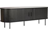 Lowboard MÖBilia, Schwarz, B:150Cm H:55Cm T:40Cm, Melamin, Metall, Sideboards, Lowboard, 2 SchiebetüRen