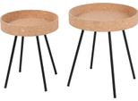 Beistelltisch MÖBilia, Beige (Natur, Schwarz, Natur), B:45Cm H:50Cm T:45Cm, Tische, Beistelltisch, Tischplatten Aus Kork