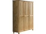 Kleiderschrank MÖBilia "Chur", Beige (Natur), B:120Cm H:178Cm T:52Cm, Massivholz, SchräNke, Kleiderschrank DrehtüRenschrank, Gefertigt Aus Massivem Kieferholz
