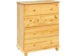 Kommode Möbilia "Chur", Beige (Natur), B:80Cm H:102Cm T:43Cm, Massivholz, Sideboards, Kommode, Aus Massiven Kiefernholz, Breite 80 Cm, HöHe 102 Cm