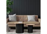 Beistelltisch MÖBilia, Schwarz (Schwarz, Schwarz, Natur), B:50Cm H:45Cm T:50Cm, Mdf Mit Kork, Pinie, Tische, Beistelltisch, AblagefläChe Aus Kork