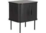 Nachtkommode MÖBilia, Schwarz, B:45Cm H:55Cm T:55Cm, Melamin, Metall, Sideboards, 2 SchiebetüRen