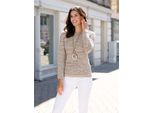 Ajourpullover Inspirationen "Pullover", Damen, Gr. 46, Beige (Ecru, Sesam, Meliert), 100% Baumwolle, Gemustert, Mehrfarbig, Pullover
