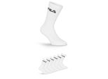 Tennissocken Fila "Unisex Crew Tennis Full Terry Socks", Damen, Gr. 43-46, Weiß (6X Weiß), Baumwollmischung, Uni, Elastisch, Socken Tennissocken, Sportsocken, Flache Zehennaht