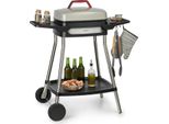 Gatsby Elektrogrill 2000W Antihaft-Grillfläche Seitentische schwarz, Farbe:Schwarz/beige