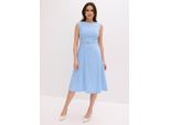 bonprix Kleid mit Gürtel, blau, Gr.50, elegantes Kleid mit Gürtel, aus Bengalin