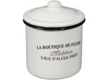 Dose Ambiente Haus "BehäLter Mit Deckel Aus Emaille", Weiß, B:9Cm H:10Cm T:9Cm, Emaille, Aufbewahrungsboxen, Vorratsdose