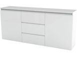 Sideboard Home Affaire "Magic, Kommode, Schrank, Stauraumschrank", Weiß (Weiß Hochglanz Lackiert), B:180Cm H:81Cm T:40Cm, Sideboards, Sideboard, Mit 2 TüRen Und 3 SchubkäSten Hochglanz Lackiert (B/T/H) 180X40X81 Cm