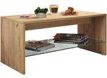 Couchtisch Vcm "Holz Sofatisch Couchtisch Glas Wisal", Braun (Honig, Eiche), B:90Cm T:40Cm, Tische, Couchtisch