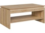 Couchtisch Forte "Couchtisch, Ablage, Stauraum, Als Esstisch Nutzbar", Braun (Mauvella Eiche, Mauvella Eiche, Mauvella Eiche), B:100Cm H:45,5Cm T:56Cm, Tische, Couchtisch, HöHenverstellbar, B/H/T 100/45,7/56 Cm