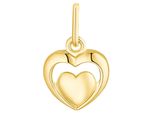 KettenanhäNger Amor "Golden Heart", Gold (Gelbgoldfarben), SchmuckanhäNger, Damen, Gelbgold 375, 0,31 G, KettenanhäNger, Made In Germany