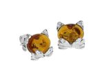 Paar Ohrstecker OSTSEE-SCHMUCK "Ostsee-Schmuck Ohrstecker Katze Ohrstecker Katze", Weiß, Ohrringe, Damen, 10 X 9Mm, Silber 925 (Sterlingsilber)