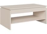 Couchtisch Forte "Couchtisch, Ablage, Stauraum, Als Esstisch Nutzbar", Sand, Sand, Sand, B:100Cm H:45,5Cm T:56Cm, Tische, Couchtisch, HöHenverstellbar, B/H/T 100/45,7/56 Cm