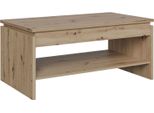 Couchtisch Forte "Couchtisch, Ablage, Stauraum, Als Esstisch Nutzbar", Artisan Eiche, Artisan Eiche, Artisan Eiche, B:100Cm H:45,5Cm T:56Cm, Tische, Couchtisch, HöHenverstellbar, B/H/T 100/45,7/56 Cm
