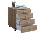 Container Vcm "Rollcontainer BüRocontainer Schublade Lona 50 Cm", Braun (Sonoma, Eiche (SäGerau)), B:42Cm T:50Cm, Obermaterial: 100% Holz Wood., Rollwagen, Rollcontainer