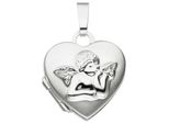 MedallionanhäNger Jobo "AnhäNger Medaillon Herz Schutzengel", Silber (Silber 925), SchmuckanhäNger, Damen, Silber 925 (Sterlingsilber), 925 Silber