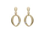 Paar OhrhäNger Jobo, Gelb (Gelbgold 585), Ohrringe, Damen, SI = Kleine EinschlüSse, Diamanten Gelbgold 585, Diamanten, Gelbgold 585, 585 Gold Mit 2 Diamanten