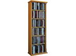 Media-Regal Vcm "Holz Cd Dvd Stand Regal Schrank Vetro GlastüR", Braun (Buche), B:31Cm T:18Cm, Regale